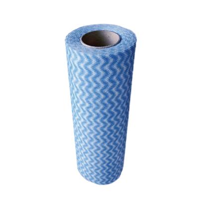 China 120gsm Blue Wave Printing Non Woven Spunlace Viscose Polyester for sale