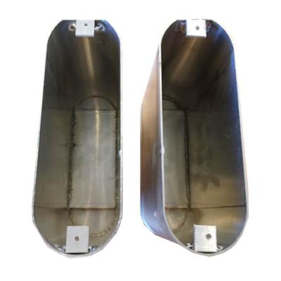 China Custom Made Aluminium Boxes Fabrication Welded Bottom Oval Rolled for sale