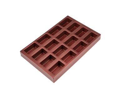 China 18 Cavity Wine Red Non Stick Square Cupcake Pan for sale