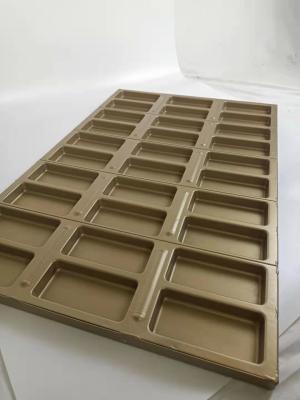 China Gloden Color PTFE Coating  Rectangle Hot Dog Bread Mold 30 Cavity for sale
