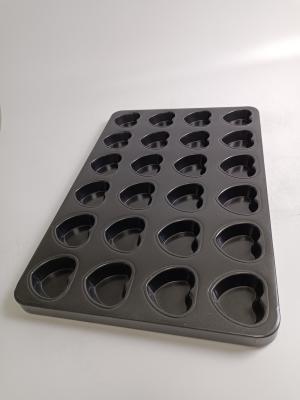 China Stickproof  24 Cup 600*400*30 Aluminium Heart Shape Muffin Pan Tray for sale