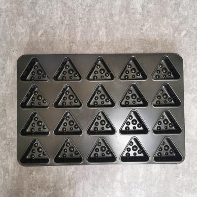 China 20 Cavity Triangle Silicone Cake Mold PFA Coating Non Stick for sale