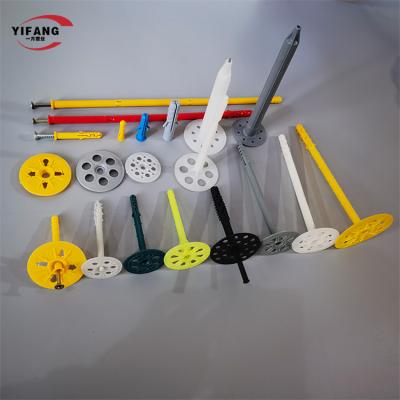 China 1.3mm 120mm Plastic Insulation Anchors With Metal Nail for sale