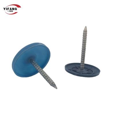 China High Carbon Steel Plastic Cap Nails / Felt Roofing Nails With Plastic Washers for sale