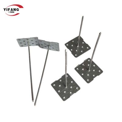 China Steel Self Adhesive Insulation Hangers , Rockwool Insulation Pin 24*24 Base Size for sale