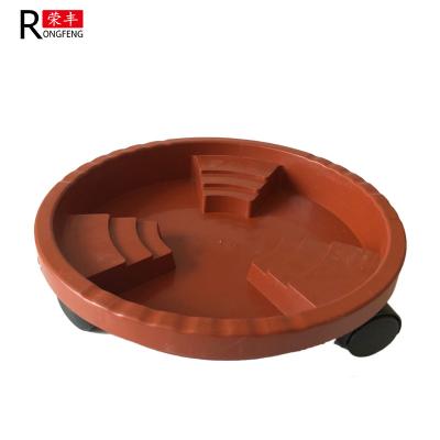 China Circular Flower Pot Trays Plastic Plant Pot Trays With Rollers Eco Friendly for sale