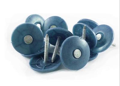 China GB Standard Round Cap Blue 3 Inch Plastic Cap Nails for sale