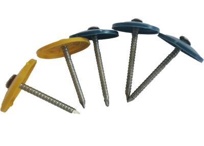 China Round Cap Oem 25mm Roofing Nails With Plastic Washers for sale