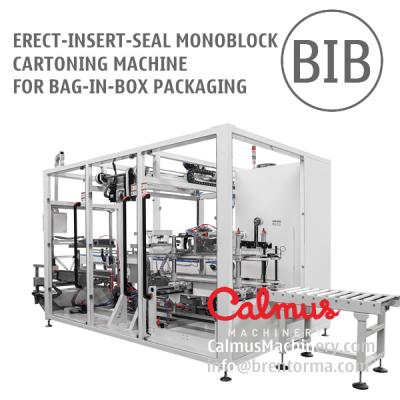China Erect-Insert-Seal Monoblock Cartoning Machine for Bag-in-Box Packaging for sale