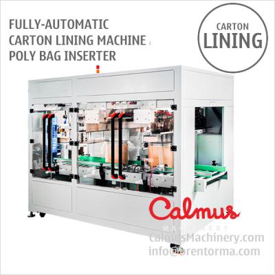 China Fully-automatic Carton Lining Machine Poly Bag Inserter for sale