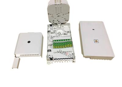 China Outdoor 8 Core FTTH Fiber Optic Distribution Box 1 In 8 Out PC ABS White Color for sale