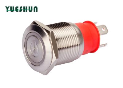 China Stainless Steel Illuminated Switches Push Button Switch 12 - 24v 10A Max Current for sale