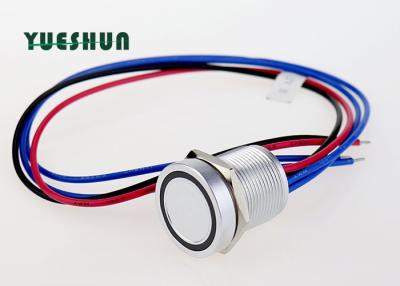 China 12V 24V LED Illuminated Piezo Touch Switch , 19mm Switch Push Button Momentary for sale