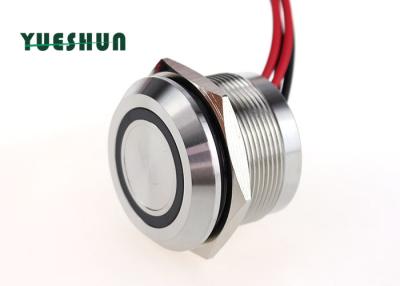 China Stainless Steel 25mm Piezoelectric Push Button 50ms Pulse Time Blue Red Light for sale