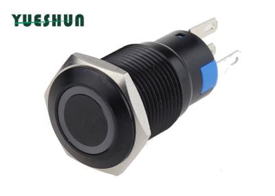 China Oxidized Aluminum Push Button Switch Anti Vandal 1NO 1NC Self Lock Silver Alloy for sale