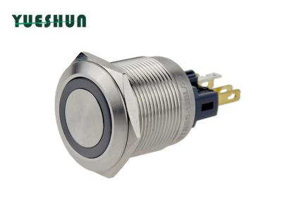 China Anti Vandal Metal Momentary Push Button Switch 22mm Ring Symbol LED 5A 250V AC for sale