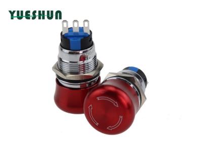 China Stainless Steel Emergency Stop Push Button Switch Mushroom Head Rotary High Durability for sale