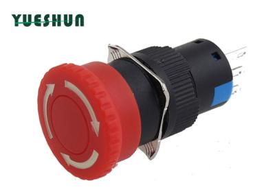 China Plastic Emergency Stop Push Button Switch , Panel Mounted Emergency Stop Button Three Pins for sale