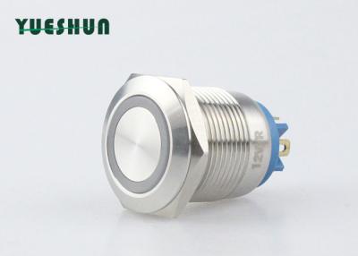China Panel Mount Illuminated Momentary Push Button Switch 19mm 12V 24V Ring LED for sale