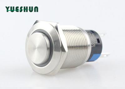 China 12V cabeza redonda momentánea del interruptor del botón del metal del anillo LED alta IP67 en venta
