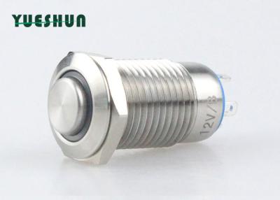 China 12mm LED Metal Push Button Switch 12V 36V , Illuminated Momentary Push Button Switch for sale