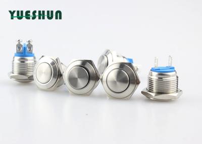 China 16mm Normal Closed Momentary Push Button Stainless Steel / Nickel Plated Brass Material for sale