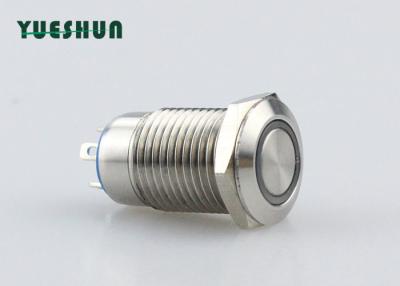 China Silver Color Stainless Steel Push Button Switch Latching Operation CE RoHS Certicated for sale