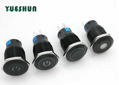 China 12V 24V LED Lighted Aluminum Push Button Switch , Waterproof Push Button On Off Switch for sale