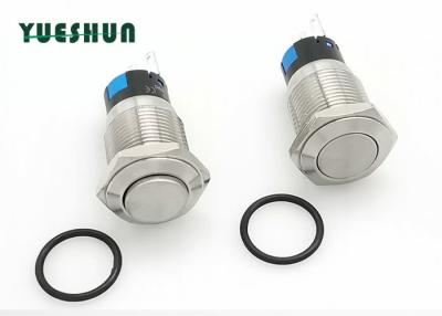 China 1NO 1NC 16mm Push Button Switch , Nickel Plated Brass Push Button Switch for sale