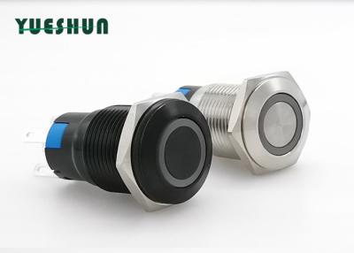 China Waterproof On Off Push Button Switch 16mm Ring Type LED Illuminated 1NO 1NC for sale
