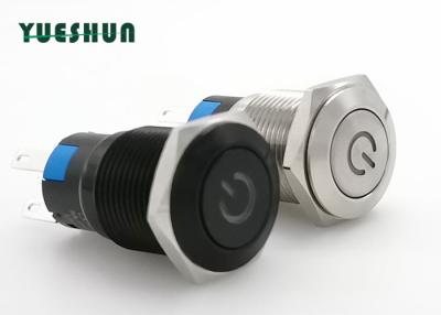 China Power Type Lighted 16mm Momentary Push Button Switch Not Easily Damaged Long Service Life for sale