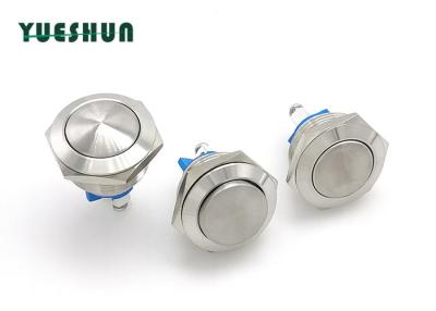 China Doorbell 19mm Momentary Push Button Switch Normally Open Silver Alloy Terminal for sale