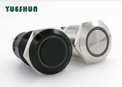 Chine Commutateur de bouton poussoir de Ring Symbol LED 19mm, commutateur de bouton poussoir de verrouillage momentané en métal à vendre
