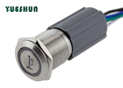 China Car Horn Anti Vandal 1NO1NC long life Push Button Switch With Connector , 7 Led Color For Choice for sale