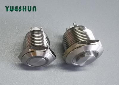 China 24V SS 4 Pin 16mm 2NO2NC Flat Led Momentary Push Button Switch for sale