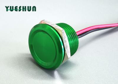 China Green Flathead 22mm 15cm Wire Momentary Piezo Touch Switch for sale