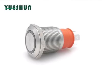 China IP65 16mm Waterproof Normally Closed Momentary Switch Silver Alloy for sale