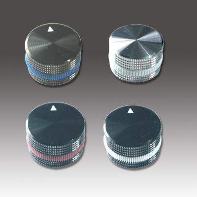China Amplifier Aluminum Knobs with rubber ring,Gold/Chrome/Black Finish. Rohs for sale