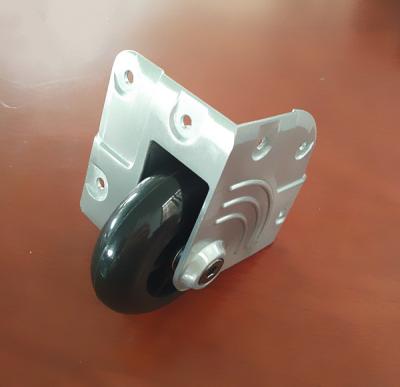 China Diecast corner castor with 75mm polyurethane wheel. MS-W8675 for sale