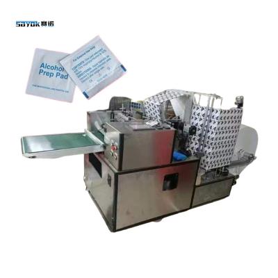 China PLC Control Side Sealing Packing Machine 6 Lanes Alcohol Prep Pad Making Machinery for sale