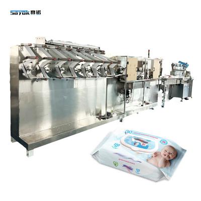 China Sistema de empilhamento servo-driven Big Pack Baby Wipes Machine Linha de embalagem automática à venda