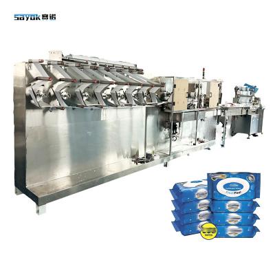 China Sistema de alimentación servoconducido 30-120 PCS maquinaria de toallitas para bebés línea de producción automática en venta