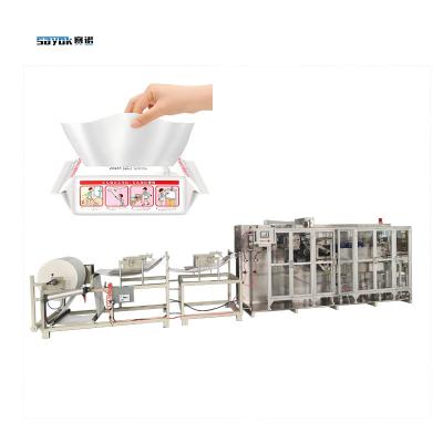 Cina 7.5 KW Automatic Wet Floor Wipes Making Packing Machine With Servo Control 8 Sets Wetting Head in vendita