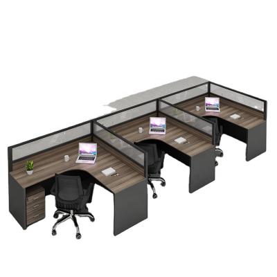 China low price Custom computer workstation modern wood staff office desk and chair en venta
