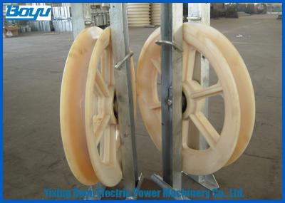 China 916x110 escogen la polea liada 50kN de nylon del conductor de la carga del diámetro de ruedas 916m m debajo del conducto en venta
