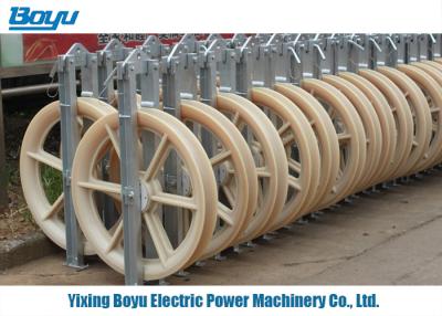 China Rated Load 20kn Single Wheel Aerial Roller And Stringing Block For Conductor for sale