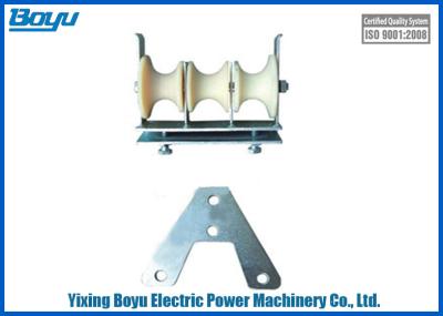 China Weight 2.85kg Tri-Bundle Stringing Block , Pulley Board Transmission Line Stringing Tools Nylon Wheel for sale