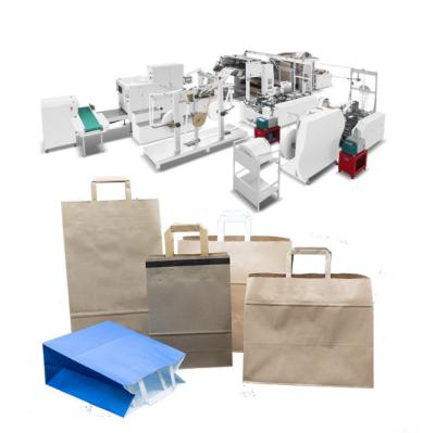 China Multifunctional Square Bottom Paper Bag Making Machine With Handle Flat Rope for sale