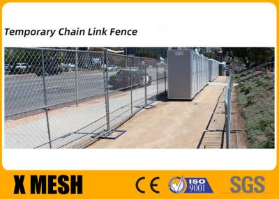China 6 Gauge American Temp Chain Link Fence Fabric 6 Ft X 8 Ft Perimeter Patrol Panels for sale