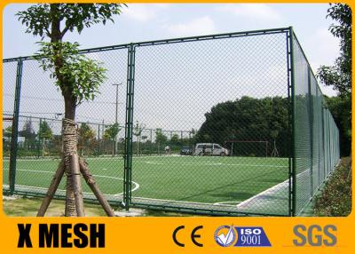 China 6m Height Soccer Filed Chain Link Mesh Fencing PVC Coated Chain Link Fence for sale